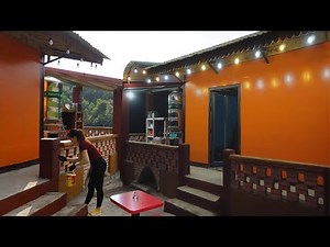 Build a dining table for the kitchen - install beautiful lighting and decorative lights.