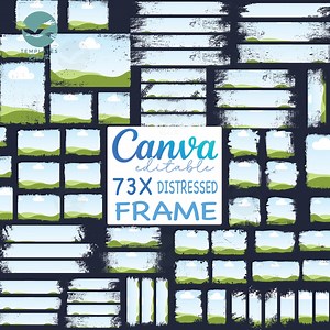 Distressed Edge Banner Frames: Canva Template, Photo Collage (digital Download) - Etsy