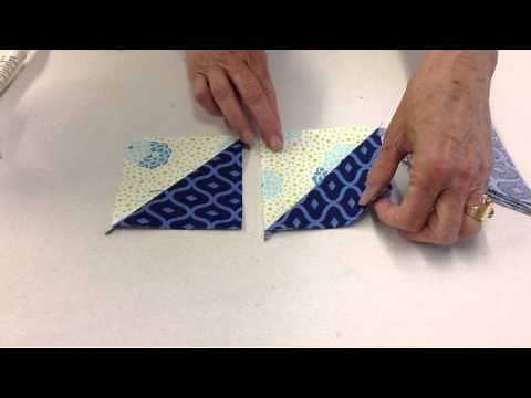 Pressing Half Square triangles by Debbie Maddy
