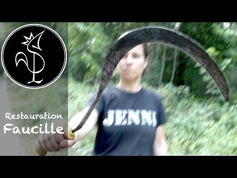 Restauration outil rouillé : une faucille ancienne