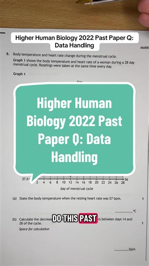 Higher Human Biology 2022 Past Paper Q: Data Handling #higherhumanbiology #higherbiology