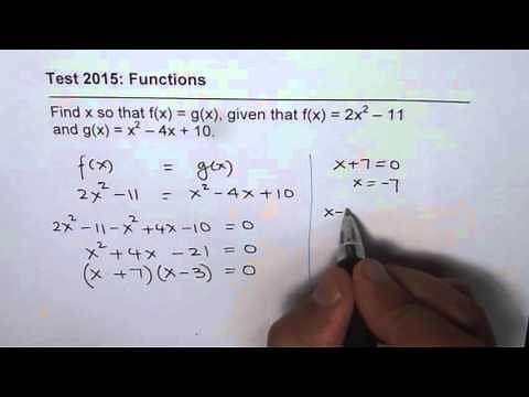 Find Points Where Graphs of Two Quadratic Functions Intersect