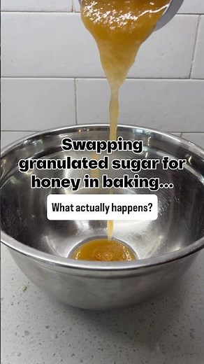 Swapping sugar for honey in baking…not quite a 1:1 change 👀