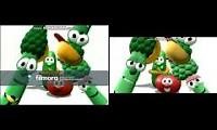 Mix of 2 videos from youtube : veggietales theme song