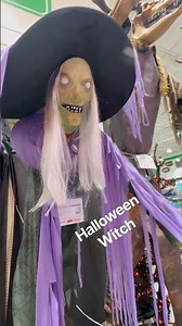 Pumpkin Hollow™ 7’ Animated LED Flying Witch Halloween Decor with Sound ANIMATRONIC MENARDS #spooky