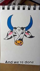 How to draw a cow’s face with very easy trick learn and try it now very easy and very helpful