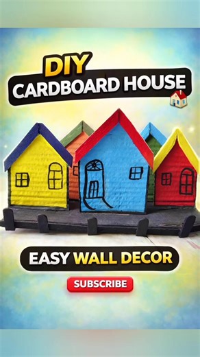 DIY Cardboard House 🏠 | Easy Wall Decor Idea | Best Out of Waste