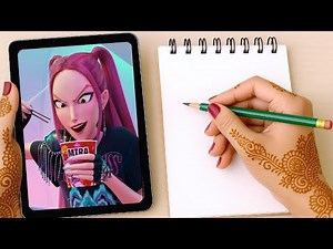 Mira K-Pop Demon Hunter ✨ Full Drawing Tutorial | Step by Step Sketch | Zari Art Club