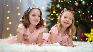 Beautiful Happy Little Girls Pink Dresses Stock Footage Video (100% Royalty-free) 1081296095 | Shutterstock