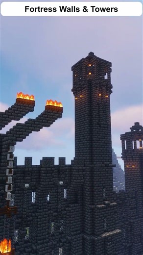 Building the First Walls & Towers | Dwarven Fortress Project – Minecraft #shorts