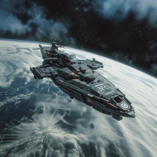 "Calypso" class corvette Developed to surpass the legendary Medusa class — which had served as the backbone of the Nations Fleet for over a century — the Calypso class quickly proved worthy of its ambitious purpose. The Calypso represents the natural evolution of the Medusa, enhancing performance, efficiency, and firepower. Its advanced repulsion engine reduces effective mass by over 85% (compared to the Medusa’s 65%), resulting in dramatically improved takeoff dynamics and far less surface dist