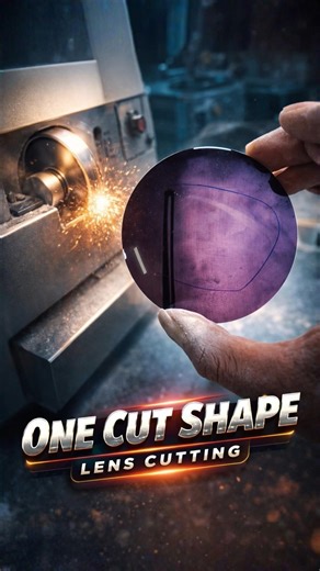 One Cut Shape Lens Cutting | How To Cutting One Side Cut Lens Just Second