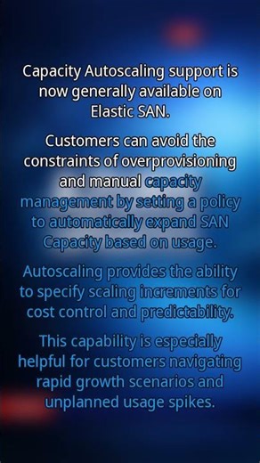 🚀 Azure Elastic SAN: Capacity Autoscaling #Shorts