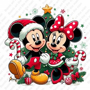 Mickey and Minnie Mouse Christmas Clipart, Merry Christmas Png, Mickey Mouse Png, Minnie Mouse Png, Transparent Design, Instant Download - Etsy
