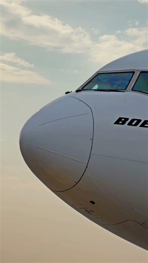 Power and elegance up close — the Emirates Boeing 777-300 nose leading the pushback #emirates #fyp