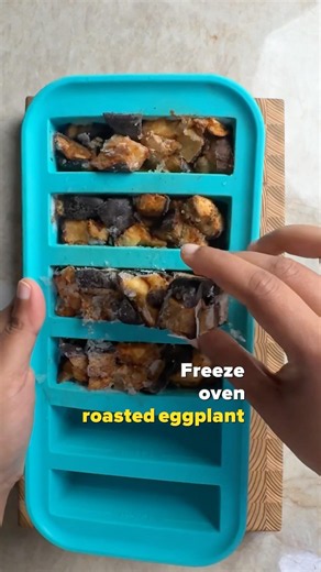 Oven roasted eggplant in 20 minutes, no flipping #thalimethod #mealprep #indianfood