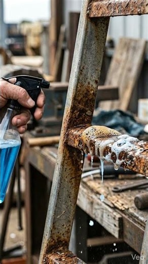 Rusty Metal Ladder Restored to Shine!😯 #mechanictools #rusttoshine