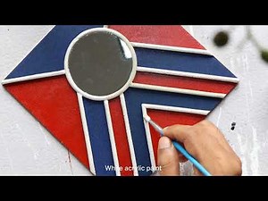 DIY Decorative Mirror Wall Hanging | Handmade Geometric Mirror Art | Mirror Work Wall Decor Ideas
