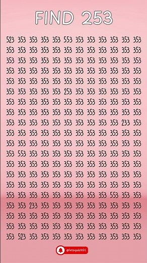Find 253 #findthenumber #letsquizit01