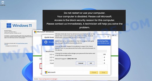 Your Computer Is Disabled. Please Call Microsoft. POP-UP SCAM (Virus removal guide)