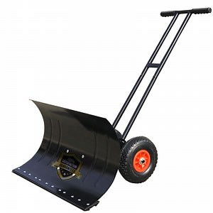 [Hot Item] Adjustable Wheeled Snow Pusher with Big Snow Blade, Efficient Snow Mover with Two Wheels