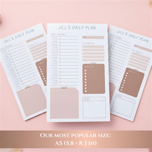 Customizable to Do List Schedule Notepad Personalized Hourly Tracker Adhd Daily Planner Custom Name Pink Daily to Do Pad Gift Idea for Mom - Etsy