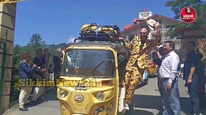 AUTO RICKSHAW ADVENTURE FLAGGED OFF FROM GANGTOK #SikkimNews24 Total 29 Auto Rickshaw with 56 participants from different countries participated departed for '2nd Auto Rickshaw Adventure' from Gangtok today. Transport Minister MN Sherpa flagged off the Auto Rickshaw Adventures group from the capital. The main motive behind this Run is to promote Adventure tourism in Sikkim. | Sikkim News 24