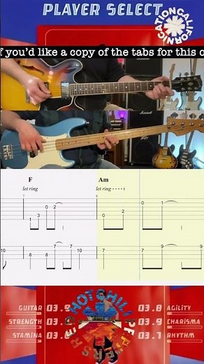 Californication - Red Hot Chili Peppers - Guitar & Bass Lesson - Rolling Tab - Demonstration
