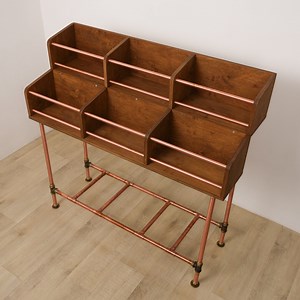 Vinyl Record Storage Copper & Wood 6-pack Large Record Storage Cabinet - Etsy