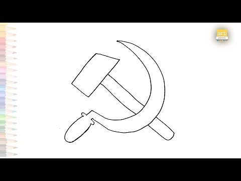 Communism Hammer & sickle drawing | Серп и молот рисунок | How to draw communist party drawings
