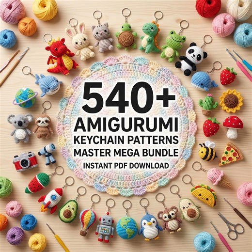 540+ Amigurumi Keychain Crochet Patterns Bundle, Mini Animal PDF (instant Download) - Etsy