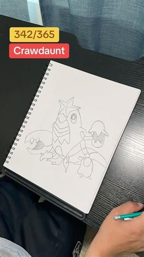 Drawing Crawdaunt #drawing #pokemon #kennymason #pokémon #drawings #draw #artist #art #hoenn #tiktok