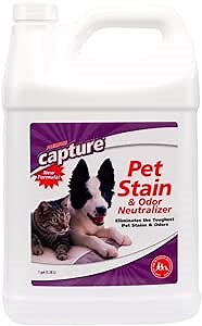 Capture Pet Stain & Odor Remover - Enzyme Pet Odor Eliminator for Home, Carpet Stain Remover for Cats & Dog Pee, Cat Urine Destroyer, Carpet Cleaner Spray - 1 Gallon