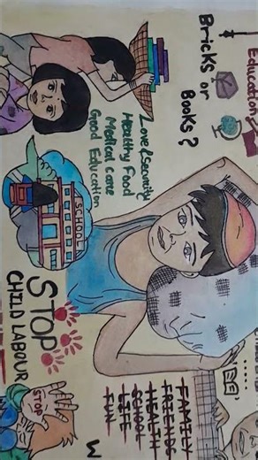 Easy child labour drawing idea 💡 #art #amazing #creative #trendingshorts