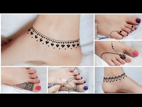 Easy leg mehndi designs | simple mehndi designs for feet |