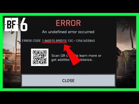 How to FIX Battlefield 6 Error Code 1:86001S:89001S