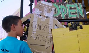9-year-old builds the world's cutest recycled cardboard arcade
