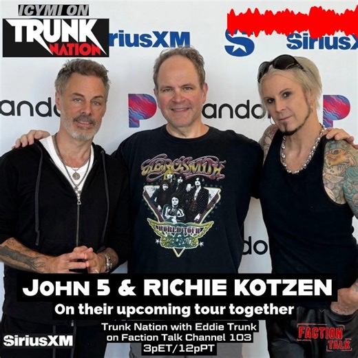 John 5 and Richie Kotzen on #TrunkNation from LA this past Monday. Full interview now on SiriusXM app. Video coming soon | Eddie Trunk