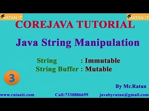 Core Java Tutorial || String Manipulation || Video-3 || String : String Buffer || By Ratan Sir