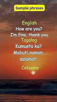I'm fine, thank you | English-Tagalog-Cebuano translation