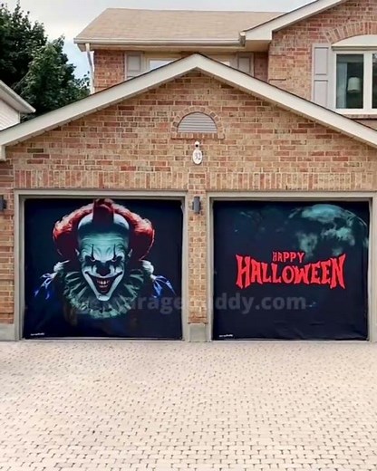 Creepy Clown Halloween Garage Door Covers