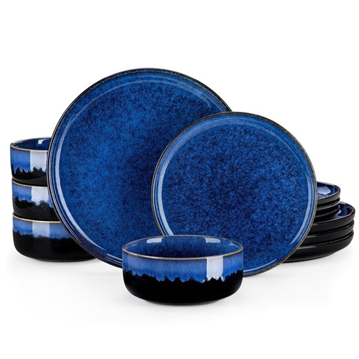 12 Piece Stoneware Dinnerware Sets for 4 - Glaze Plates & Bowls Set Stackable Design Dining Set - Tableware Dishwasher and Microwave Safe - Etsy Canada