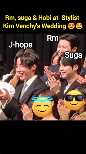 Rm, suga & Hobi at Stylist Kim Venchy's Wedding 🤯🤩 #jhope #suga #rm #fypviralシ #bts