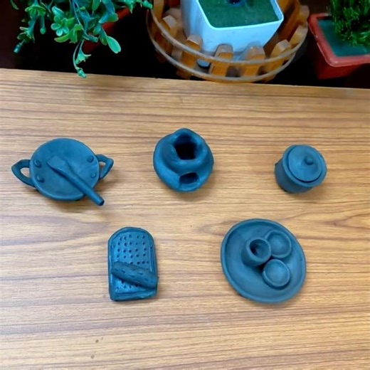 Mini cooking utensils making with clay #shorts @Work by art