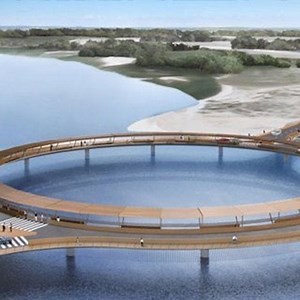 A circular bridge will go up this November over Uruguay's beautiful Laguna Garzon, connecting two formerly remote shores