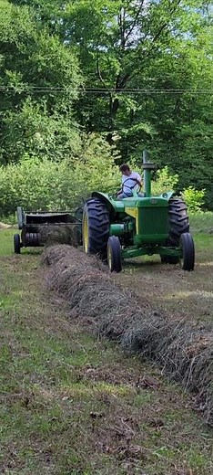 Baling hay with John Deere 830 and my 14t baler