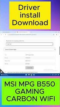 MSI MPG B550 GAMING CARBON WIFI | Full Driver Installation