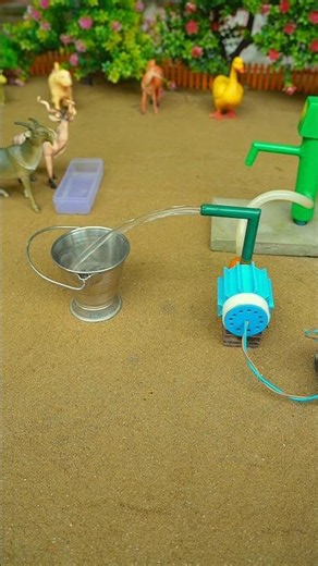 Mini hand pump project water with supply motor drinks goats duck for farm #waterpump #shorts #748
