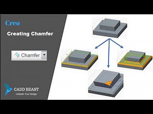 How to Create Chamfer in Creo | Step-by-Step Tutorial by CADD Beast