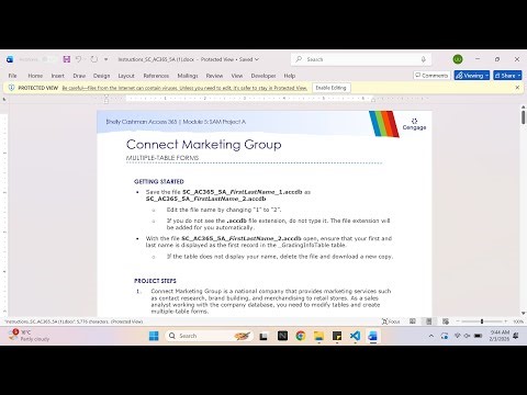 Shelly Cashman Access 365 | Module 5: SAM Project A Connect Marketing Group